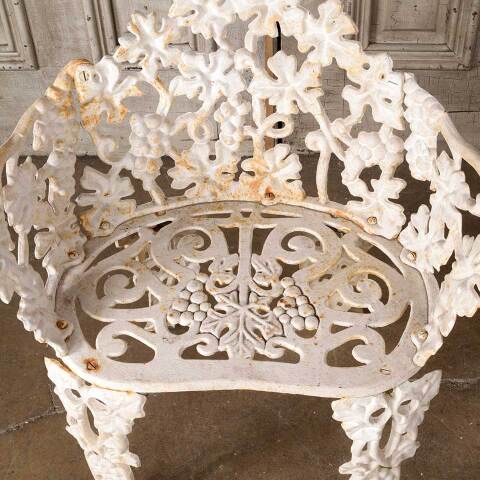 #54994 Antique Cast Iron Grapevine Garden Chair image 3