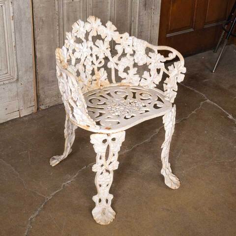 #54994 Antique Cast Iron Grapevine Garden Chair image 4