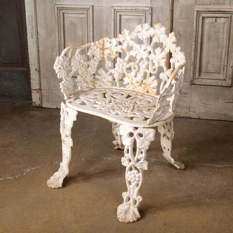 #54994 Antique Cast Iron Grapevine Garden Chair image 6