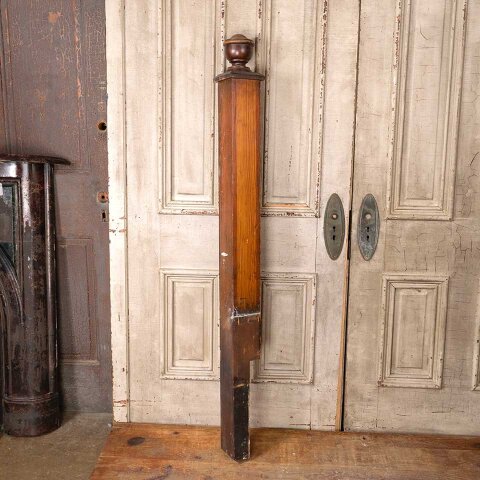 59" Antique Wood Staircase Newel Post