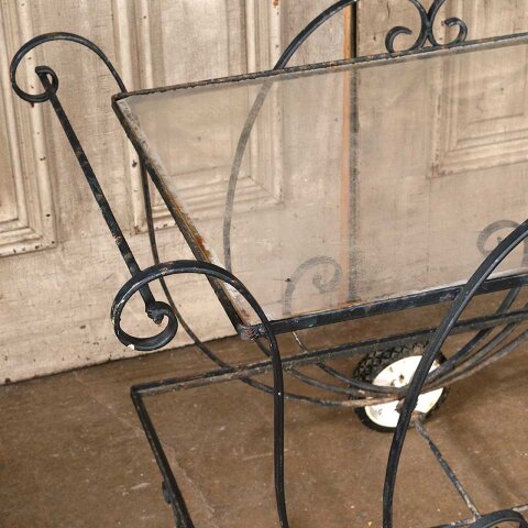 #55042 Vintage Wrought Iron Garden Planter Cart image 4