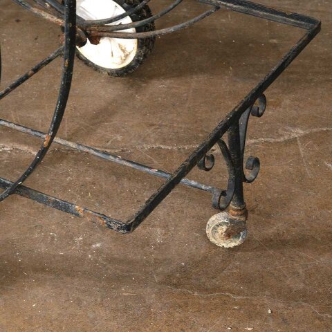 #55042 Vintage Wrought Iron Garden Planter Cart image 7