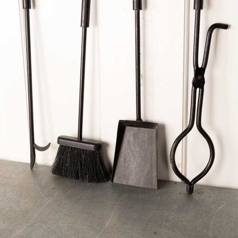 #55048 Modern 4 Piece Iron Fireplace Tool Set image 2