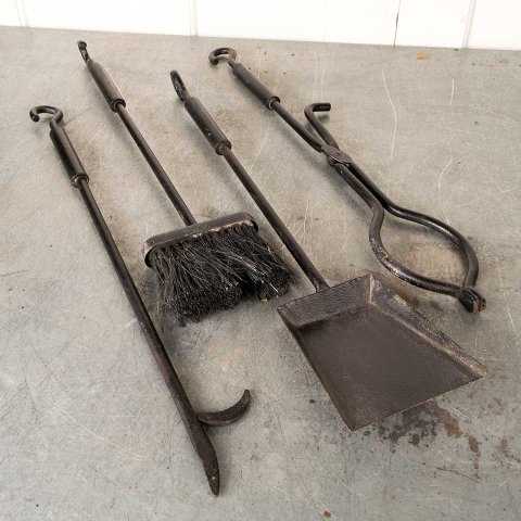 #55048 Modern 4 Piece Iron Fireplace Tool Set image 4