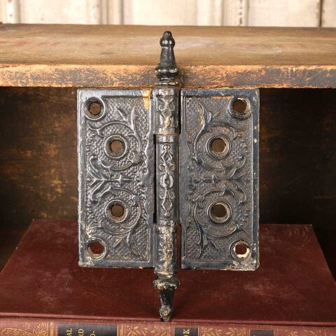 #55069 4" Antique Ornate Cast Iron Door Hinge image 2