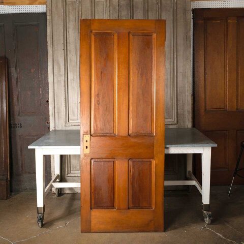 #55115 32x80 Antique 4 Panel Wood Interior Door image 5