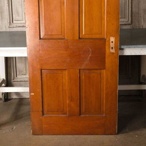 #55116 32x80 Antique 4 Panel Wood Interior Door image 3