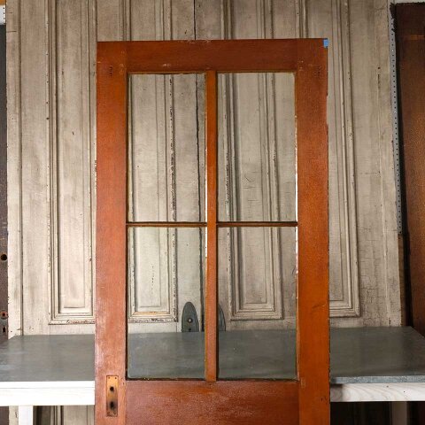 #55117 32x79 Salvaged Antique 4 Lite Entry Door image 2