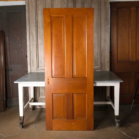 #55118 32x80 Antique 4 Panel Wood Interior Door image 4