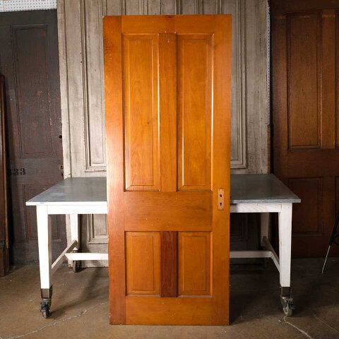 32x80 Antique 4 Panel Wood Interior Door