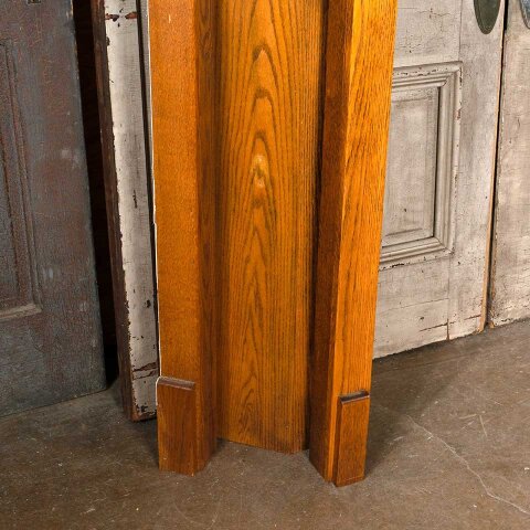 #55148 74x50 Salvaged Oak Corner Fireplace Mantel image 2