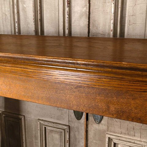 #55148 74x50 Salvaged Oak Corner Fireplace Mantel image 4