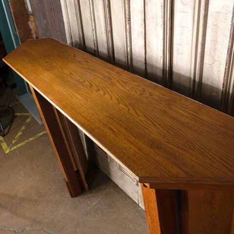 #55148 74x50 Salvaged Oak Corner Fireplace Mantel image 5