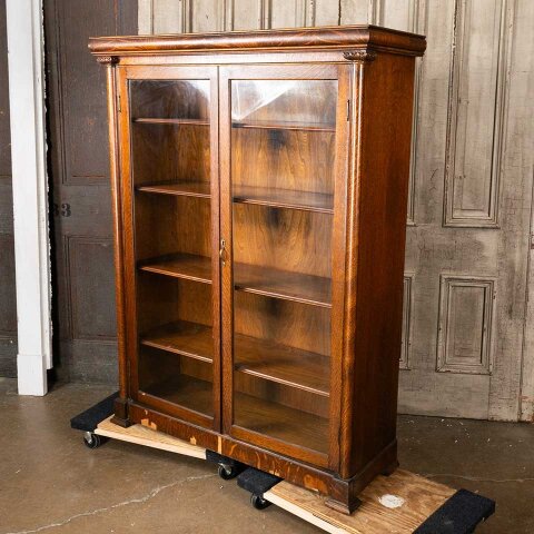#55165 45x59 Antique Oak China Cabinet image 2