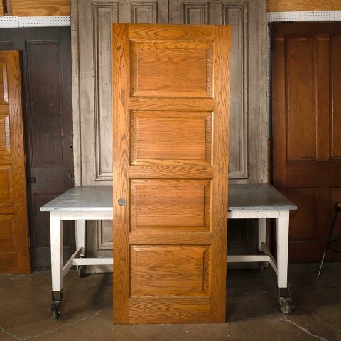 #55176 32x83 Salvaged 4 Panel Oak Interior Door image 4