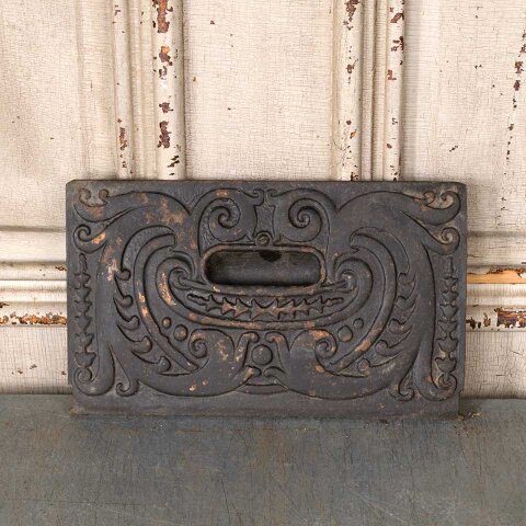 #55201 Antique Cast Iron Stove Door Cover Plate image 3