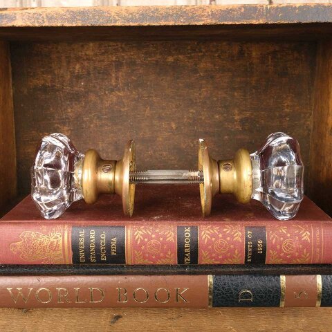 #55214 Antique Glass Doorknob Door Hardware Set image 2