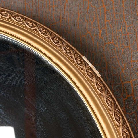 #55220 27" Antique Round Wood & Gesso Mirror image 4