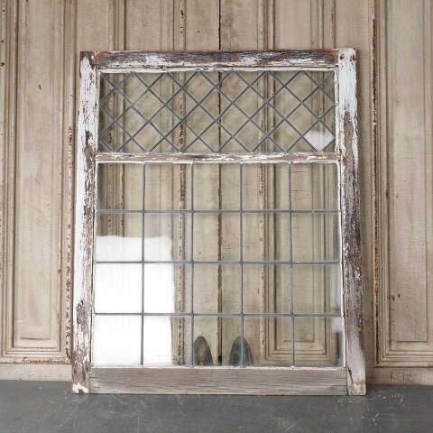 #55248 34x42 Antique Leaded Glass Window Sash image 5