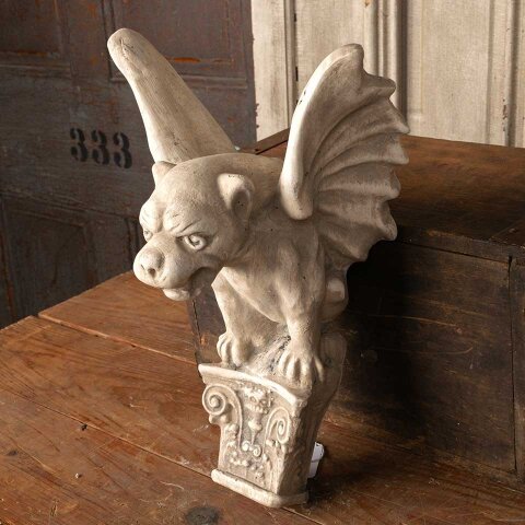 #55322 Cast Plaster Winged Dog Wall Hanging image 2