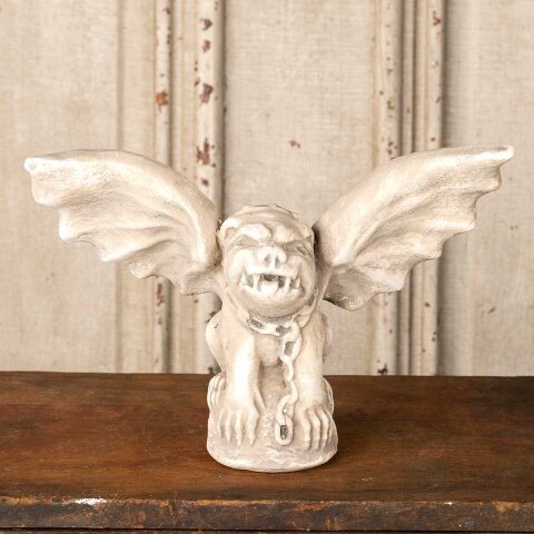 Small Plaster Winged Dog Gargoyle
