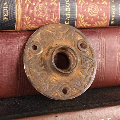 #55329 Antique Ornate Cast Iron Doorknob Rosette image 3