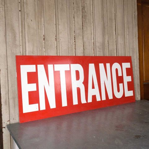 #55341 60x24 Salvaged Aluminum ENTRANCE Sign image 6