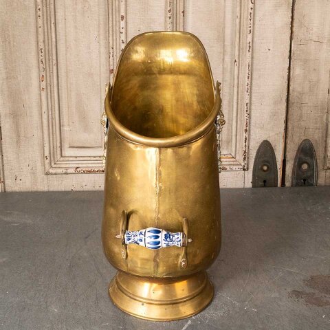 #55355 Antique Brass Fireplace Scuttle Bucket image 3