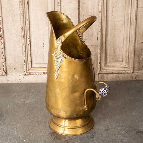 #55355 Antique Brass Fireplace Scuttle Bucket image 8