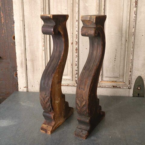 #55417 Salvaged Antique Carved Wood Support Legs image 3