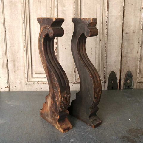 #55417 Salvaged Antique Carved Wood Support Legs image 7