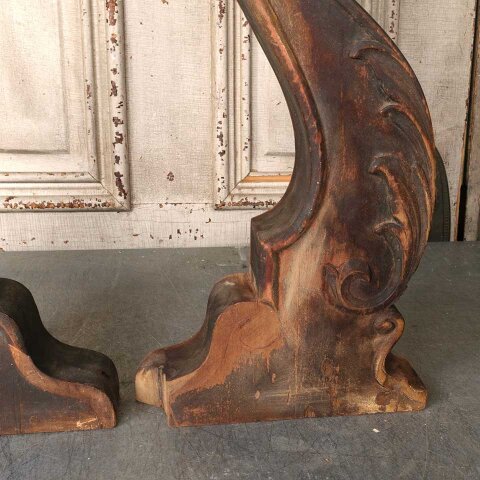 #55417 Salvaged Antique Carved Wood Support Legs image 8