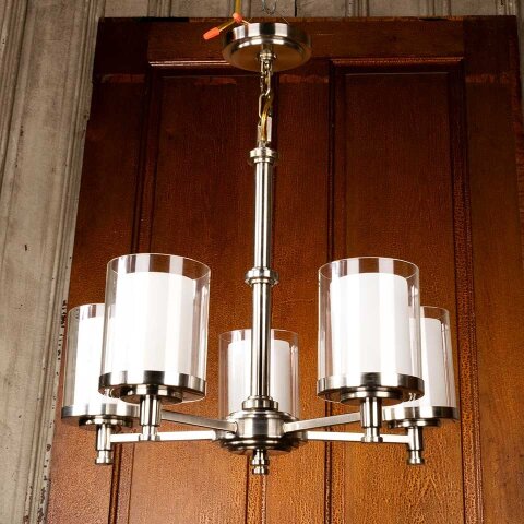 #55418 20" Salvaged 5 Bulb Chandelier Light Fixture image 2
