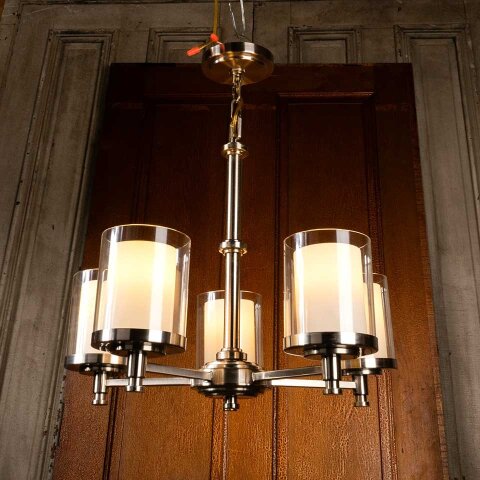 #55418 20" Salvaged 5 Bulb Chandelier Light Fixture image 6
