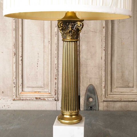 #55420 Vintage Brass & Marble Column Lamp image 3
