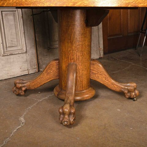 #55438 48" Antique Round Oak Pedestal Table image 2
