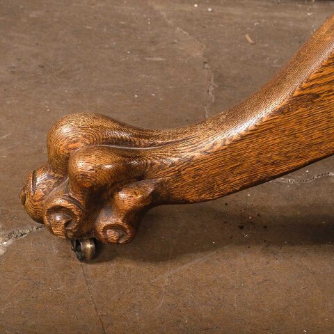 #55438 48" Antique Round Oak Pedestal Table image 4