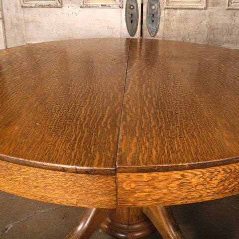 #55438 48" Antique Round Oak Pedestal Table image 7