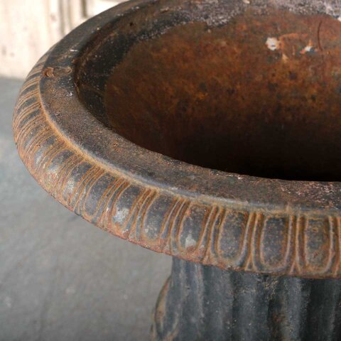 #55444 14" Antique Cast Iron Garden Urn Planters image 4