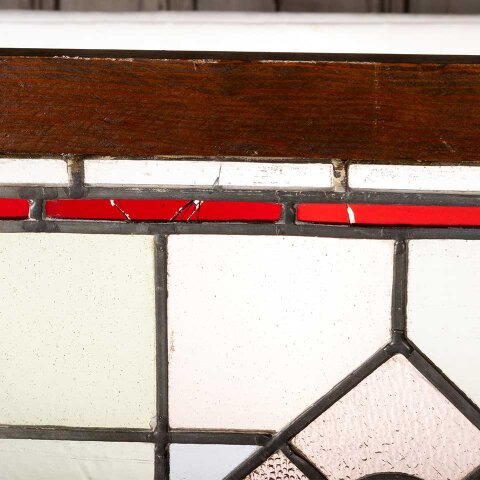 #55447 45x16 Antique Stained Glass Window Sash image 4