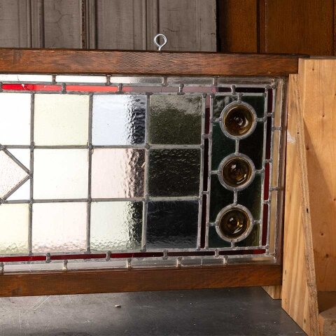 #55447 45x16 Antique Stained Glass Window Sash image 7