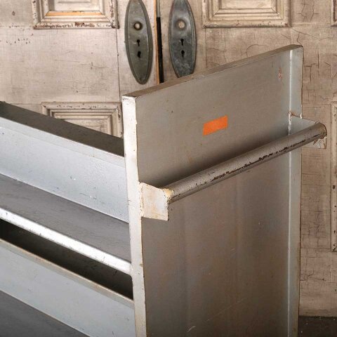 #55464 Vintage Metal Rolling Library Book Cart image 2