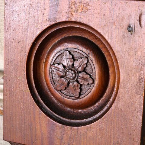 #55473 Antique Wood Rosette Interior Trim Block image 2