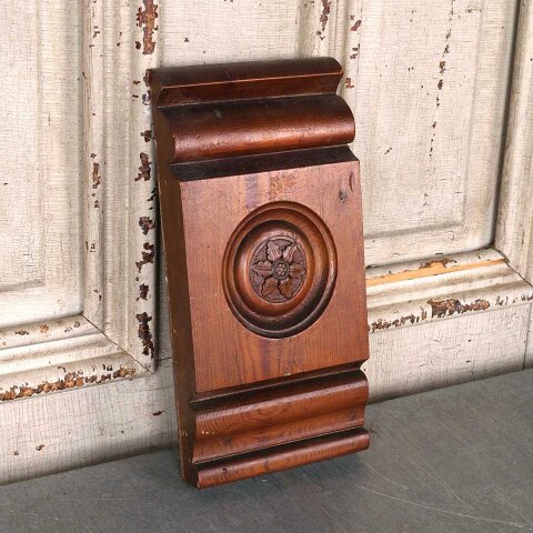 #55473 Antique Wood Rosette Interior Trim Block image 3