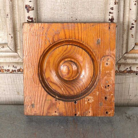 #55476 Antique Wood Rosette Interior Trim Block image 2