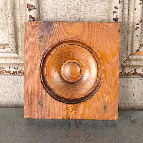 Antique Wood Rosette Interior Trim Block