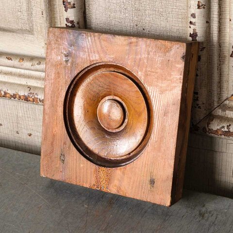 #55476 Antique Wood Rosette Interior Trim Block image 4