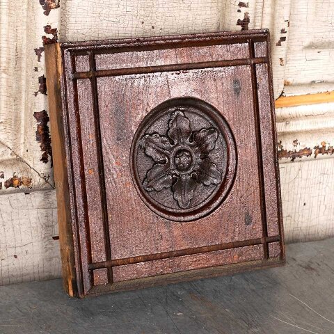 #55479 Antique Wood Rosette Interior Trim Block image 2