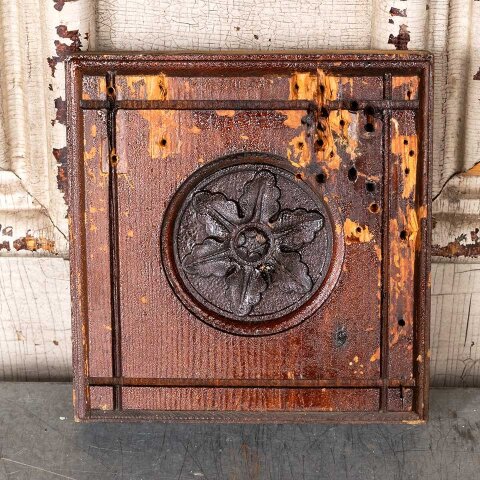 #55479 Antique Wood Rosette Interior Trim Block image 5