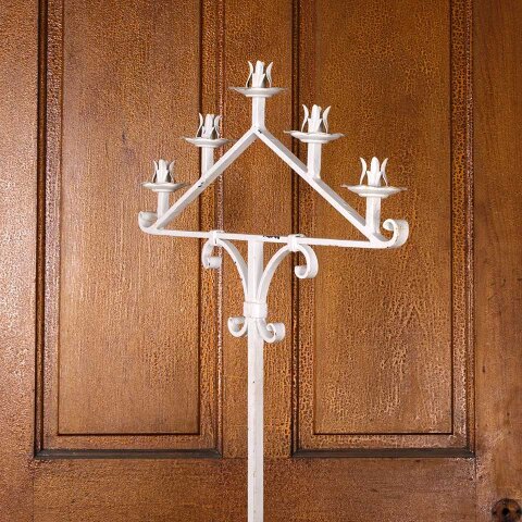 #55509 Painted Wrought Iron Candelabra Candle Stand image 4